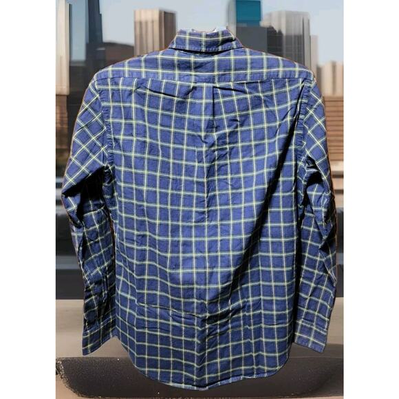 Ralph Lauren Custom Fit Men's Medium Plaid Button Down Shirt Green Pony - Picture 5 of 10